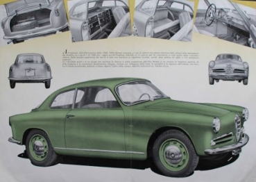 Alfa Romeo Giulietta Sprint Coupe Modelprogram 1955 Carbrochure (1855)